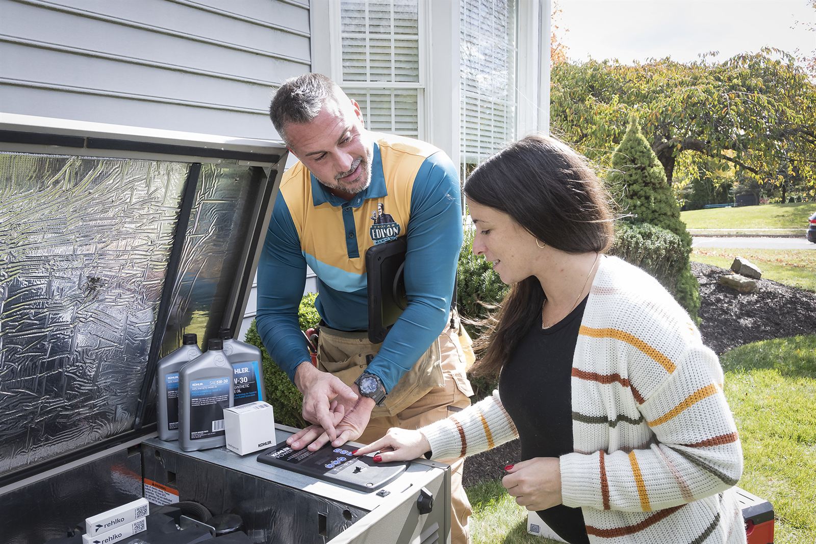 Whole-home standby generator install completed by Thomas Edison Electric Sarasota.